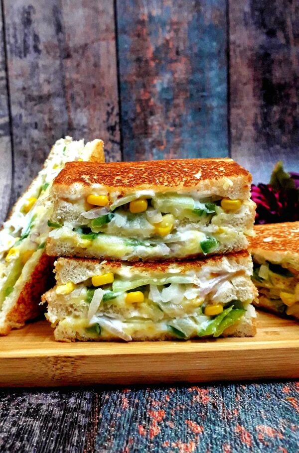 Cheese Corn Mayo Grilled Sandwich
