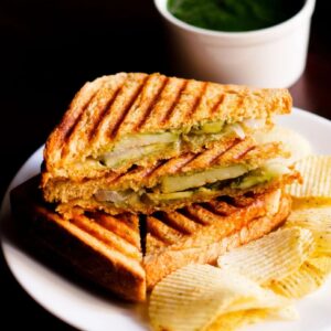 Cheese Potato Onion Grilled Sandwich
